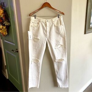 Grlfrnd Karolina skinny leg high waist distressed jeans white no stretch size 31